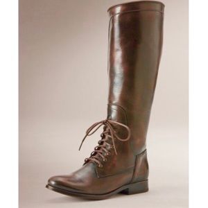 Frye Melissa riding lace up knee high boots